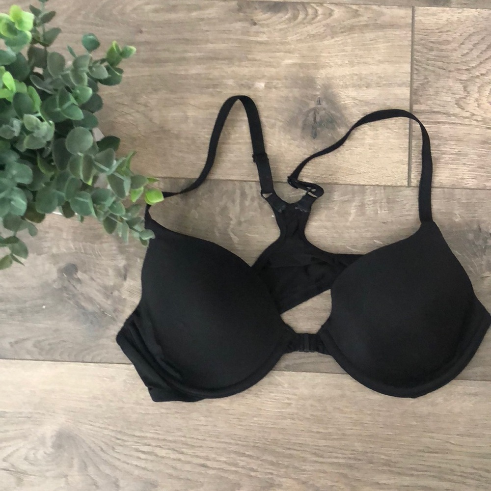 CALVIN KLEIN BLACK CROSS-BACK BRA 34B